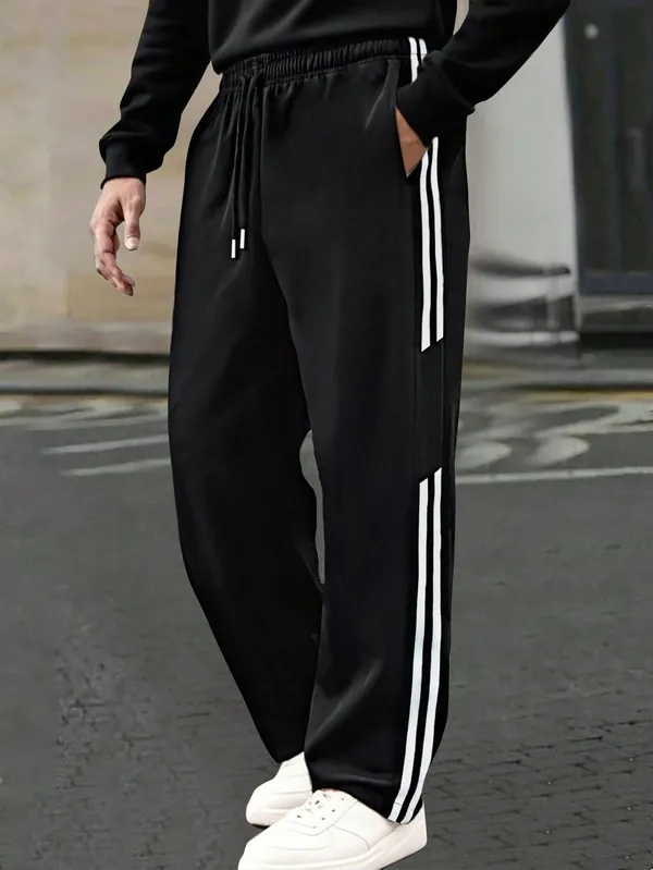 Black_Relaxed_Fit_Track_Pants_For_Men