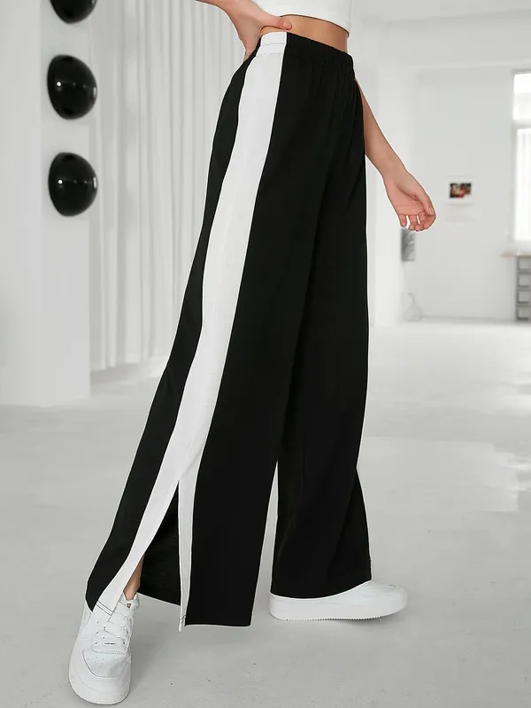 Black_Wide_Leg_Track_Pants_For_Women