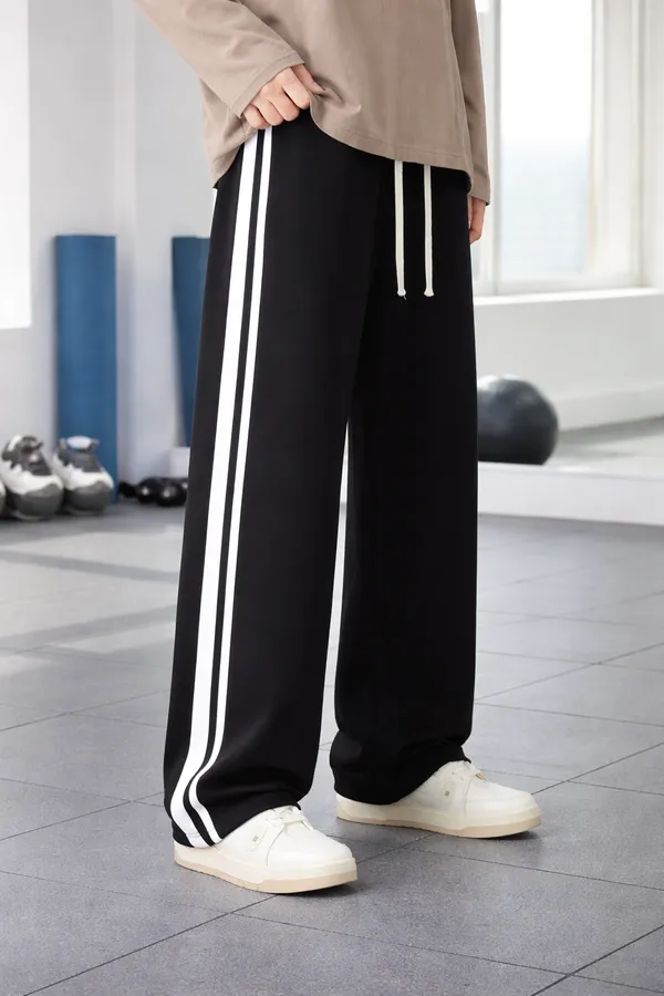 Black_Wide_Leg_Track_Pants_For_Women