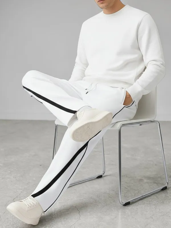 White_Casual_Fit_Track_Pants_For_Men