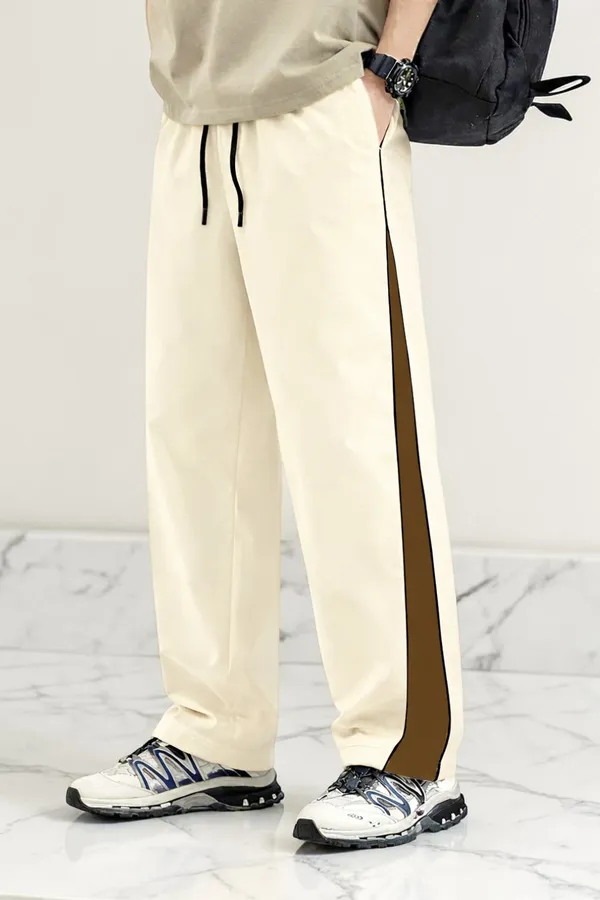 Cream_Wide_Leg_Side_Stripe_Trousers_For_Men