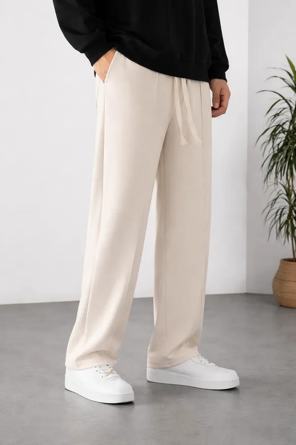 Cream_Straight_Fit_Trousers_For_Men