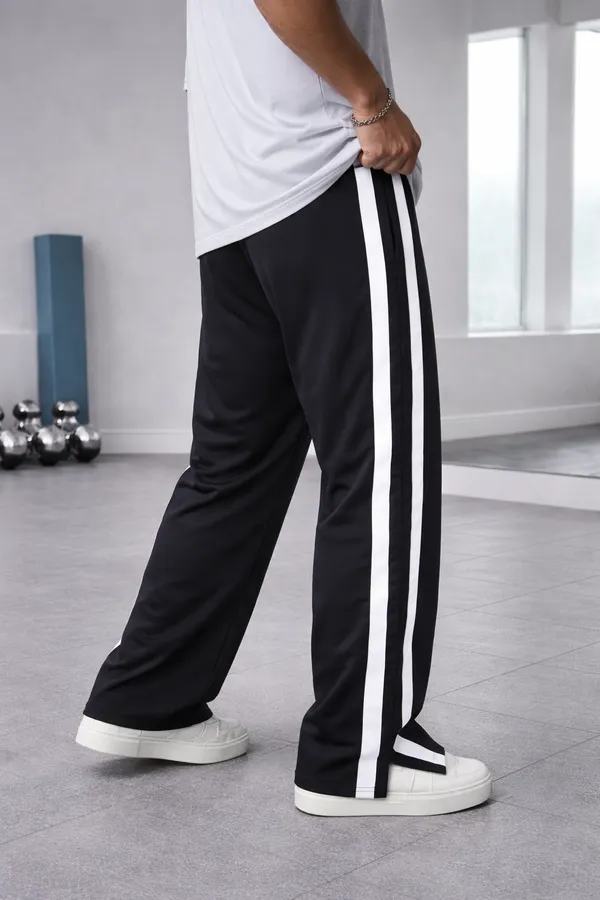 Black_Relaxed_Fit_Stripe_Track_Pants_For_Men
