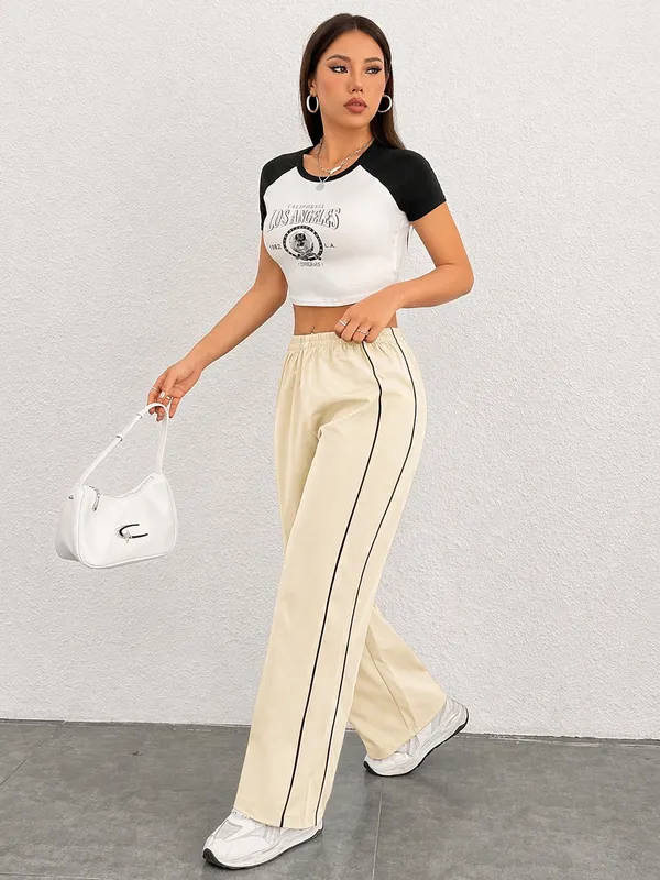 Cream_Wide_Leg_Track_Pants_For_Women