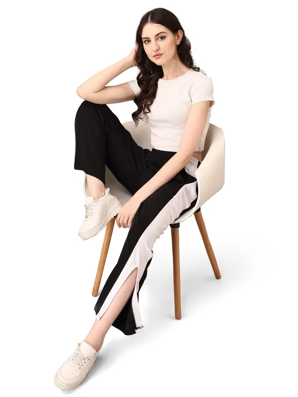 Black_Wide_Leg_Side_Stripe_Track_Pants_For_Women