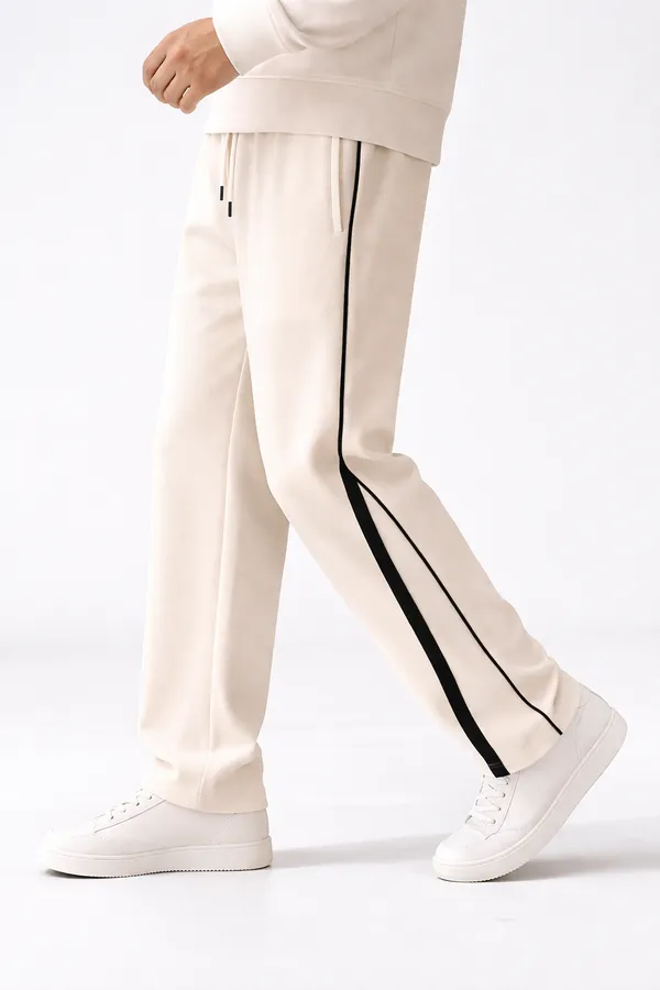 Cream_Casual_Tapered_Jogger_Pants_For_Men