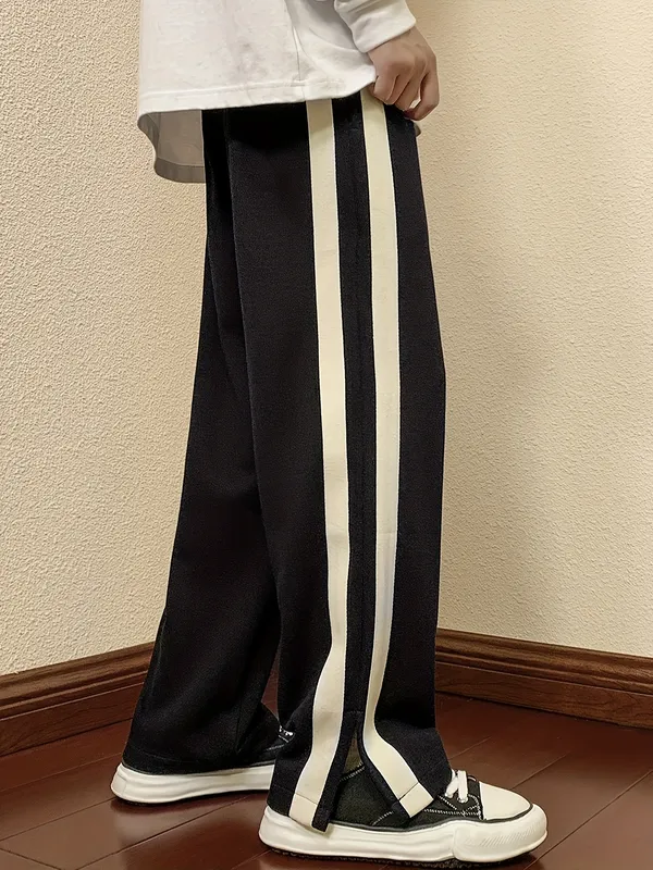 Black_Wide_Leg_Track_Pants_For_Unisex
