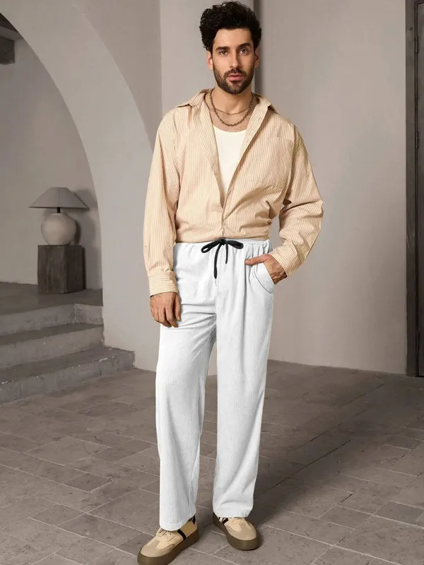 White_Ribbed_Relaxed_Fit_Trousers_For_Men