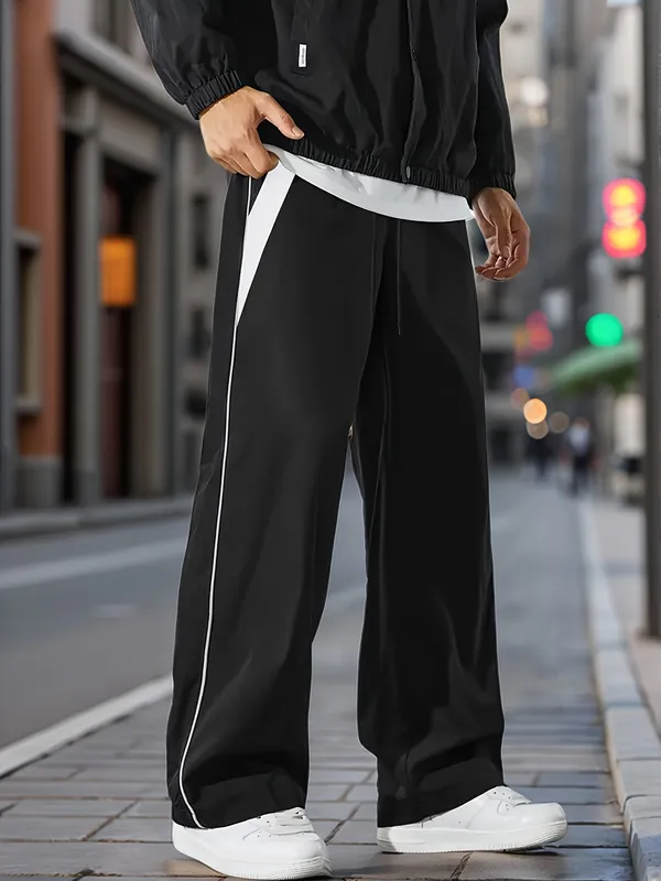 Black_Relaxed_Fit_Track_Pants_For_Men