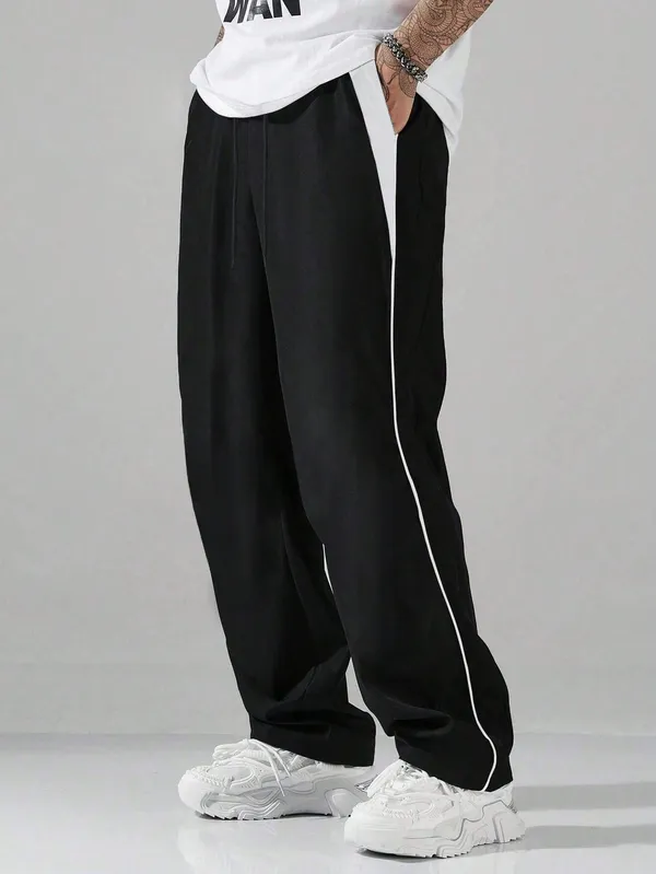 Black_Relaxed_Fit_Track_Pants_For_Men