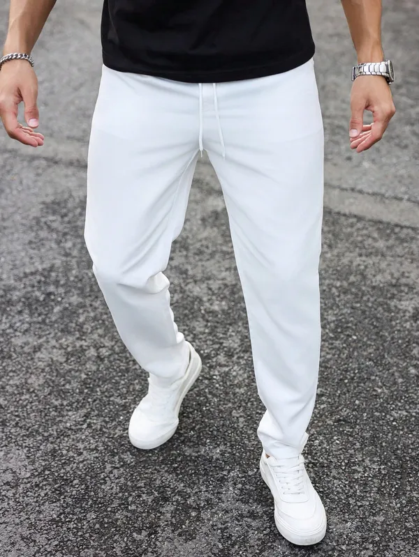 White_Casual_Fit_Jogger_Pants_For_Men