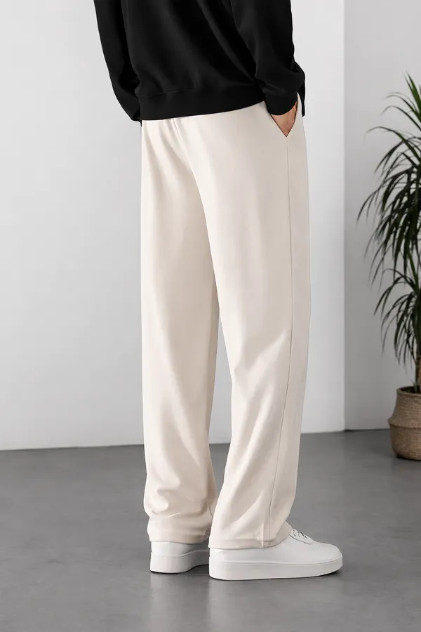 Cream_Straight_Fit_Trousers_For_Men