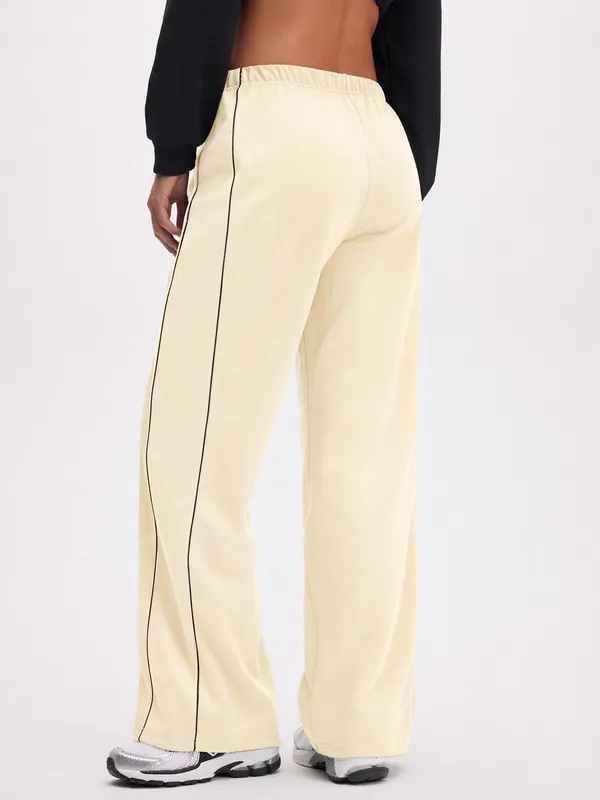 Cream_Wide_Leg_Track_Pants_For_Women