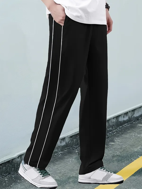 Black_Relaxed_Fit_Track_Pants_For_Men