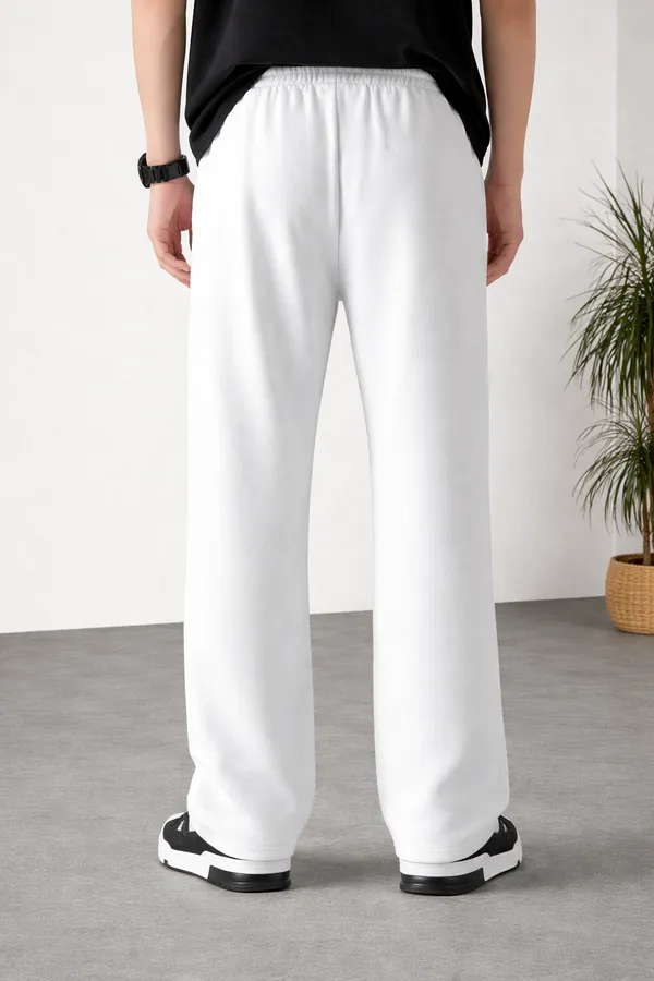 White_Wide_Leg_Cargo_Pants_For_Men