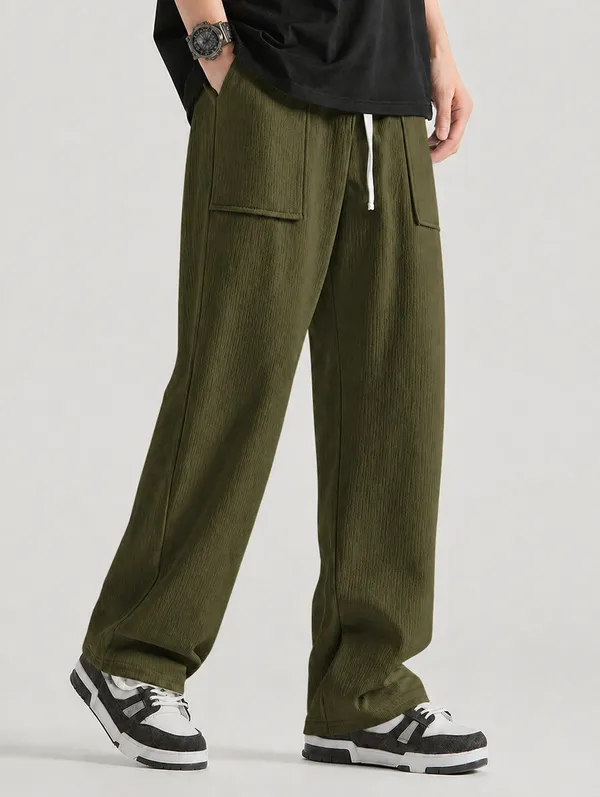 Olive_Textured_Relaxed_Fit_Cargo_Pants_For_Men