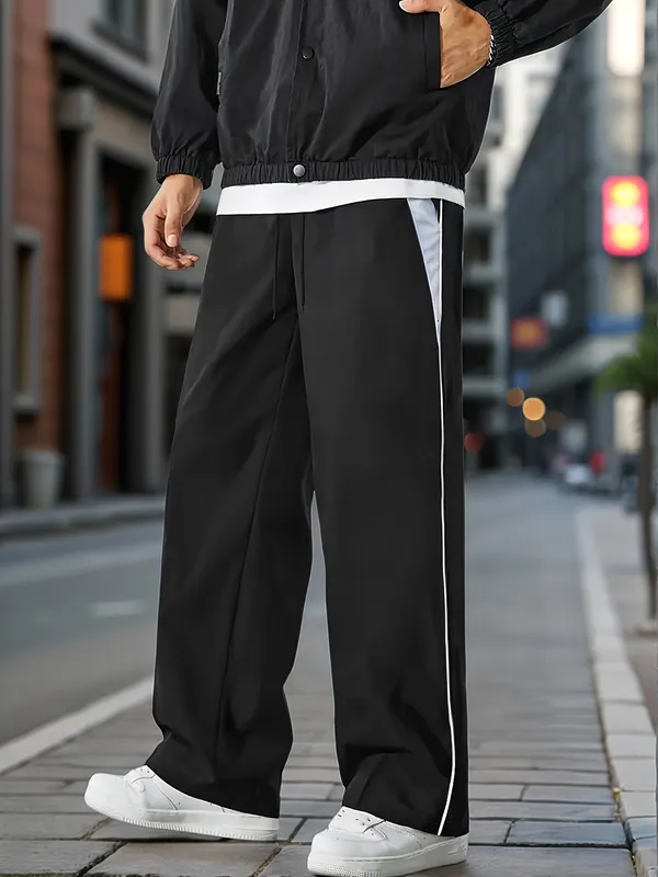 Black_Relaxed_Fit_Track_Pants_For_Men