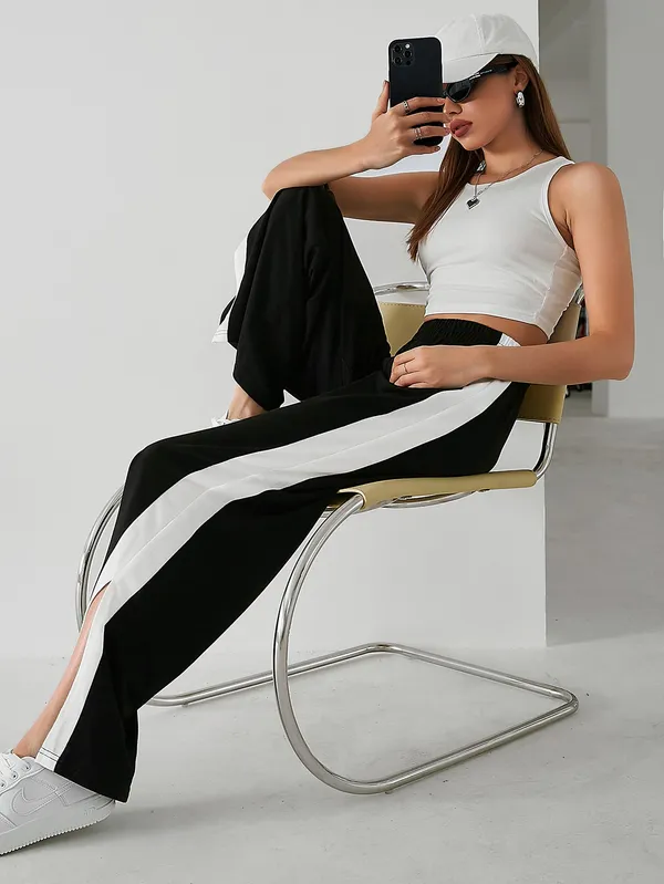 Black_Wide_Leg_Track_Pants_For_Women