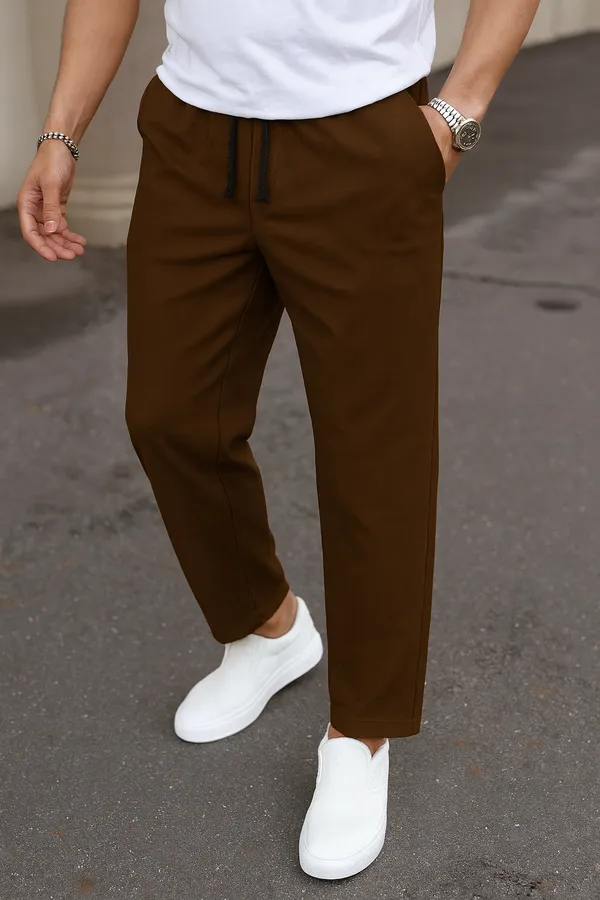 Brown_Ribbed_Relaxed_Fit_Pants_For_Men