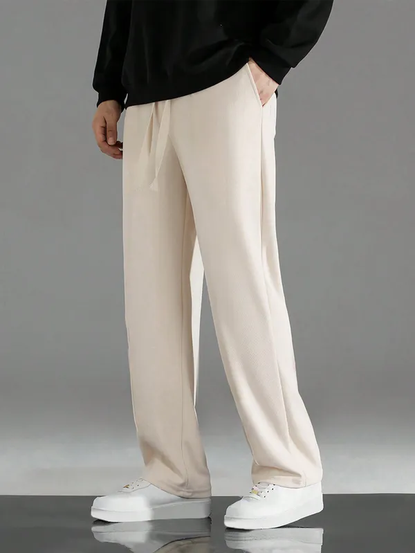 Cream_Straight_Fit_Trousers_For_Men