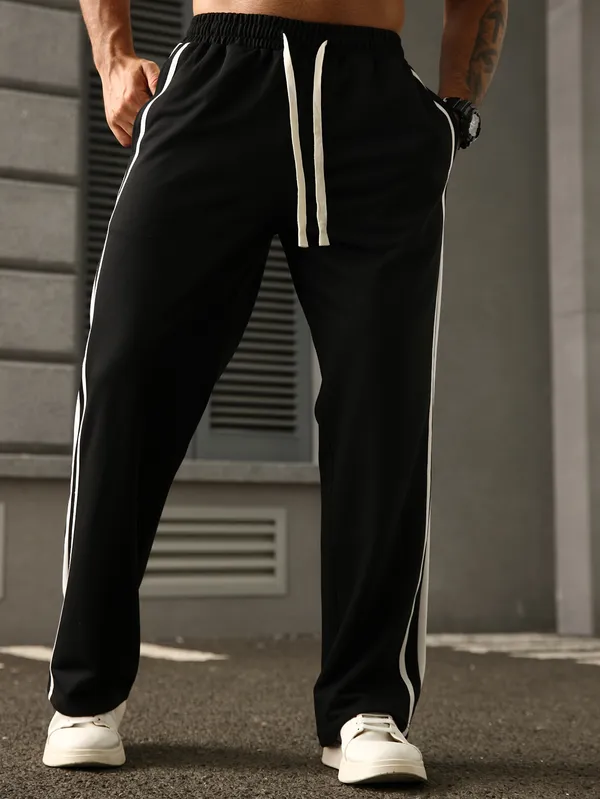 Black_Relaxed_Fit_Track_Pants_For_Men