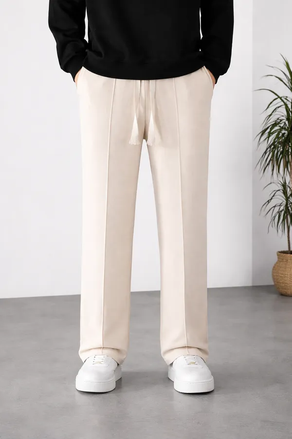 Cream_Straight_Fit_Trousers_For_Men