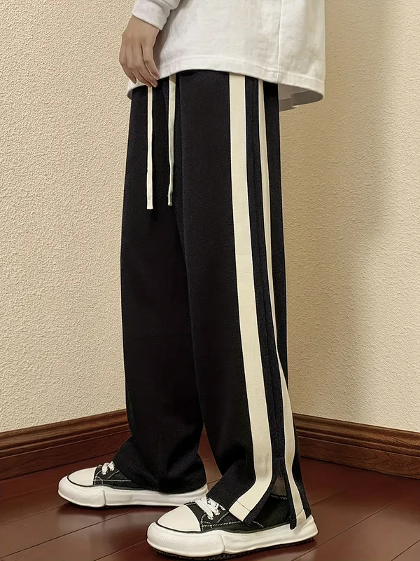 Black_Wide_Leg_Track_Pants_For_Unisex