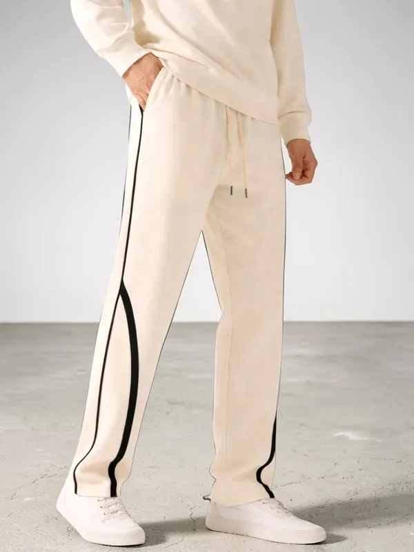Cream_Casual_Tapered_Jogger_Pants_For_Men