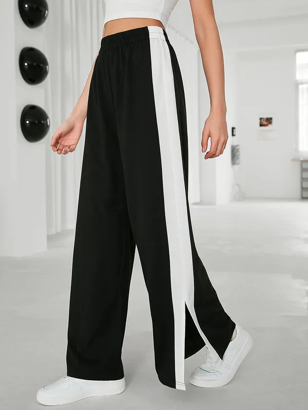 Black_Wide_Leg_Track_Pants_For_Women