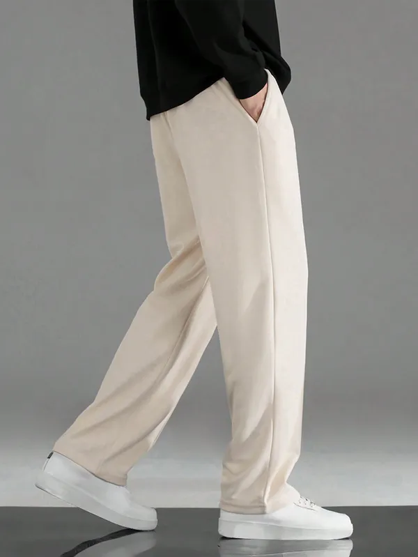 Cream_Straight_Fit_Trousers_For_Men