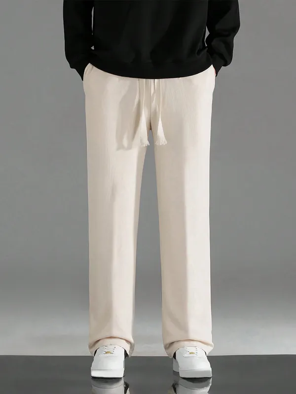 Cream_Straight_Fit_Trousers_For_Men