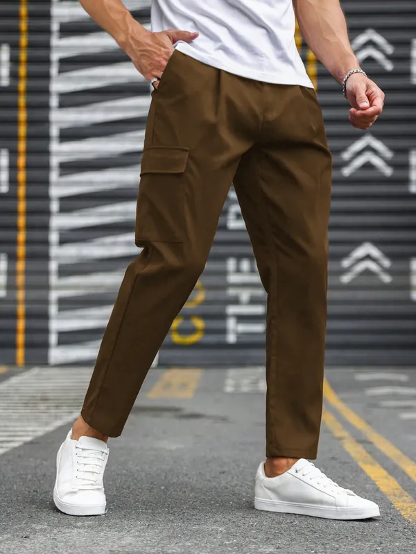 Brown_Casual_Fit_Cargo_Pants_For_Men