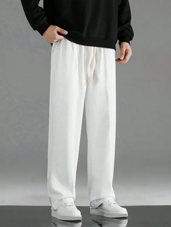 White_Relaxed_Fit_Trousers_For_Men