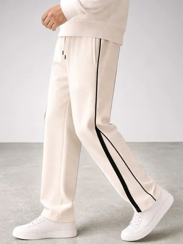 Cream_Casual_Tapered_Jogger_Pants_For_Men