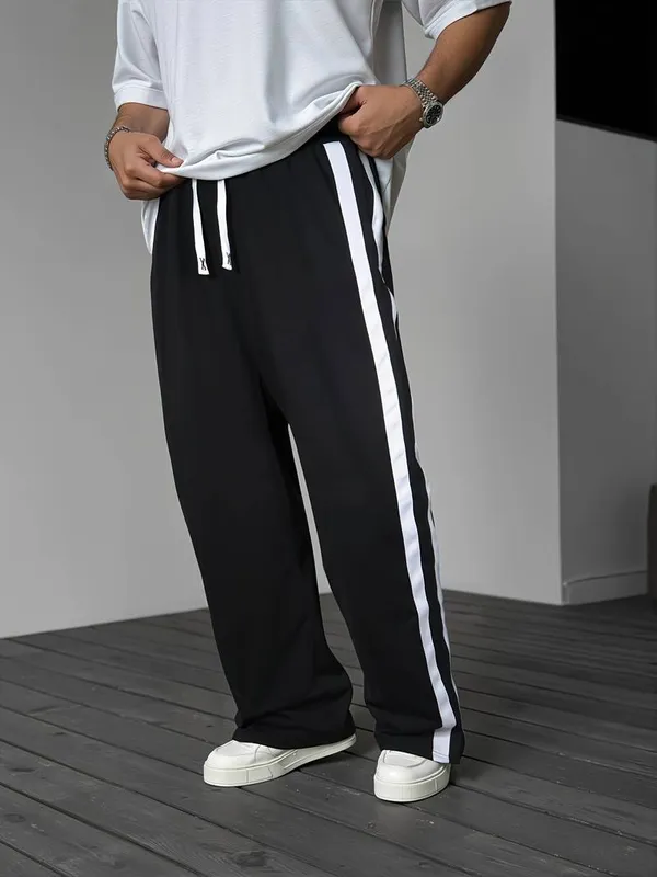 Black_Side_Stripe_Relaxed_Fit_Track_Pants_For_Men