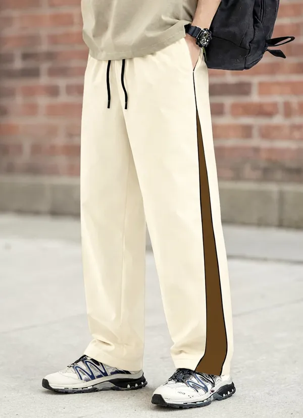 Cream_Wide_Leg_Track_Pants_For_Men