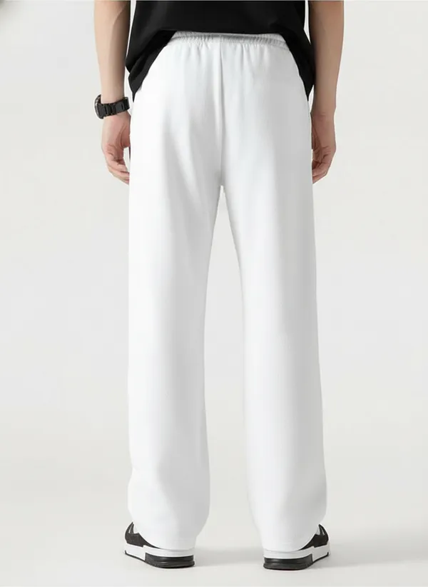 White_Wide_Leg_Cargo_Pants_For_Men