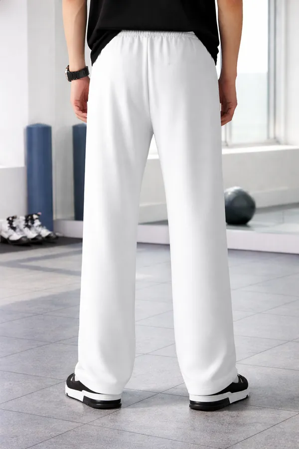 White_Wide_Leg_Cargo_Pants_For_Men