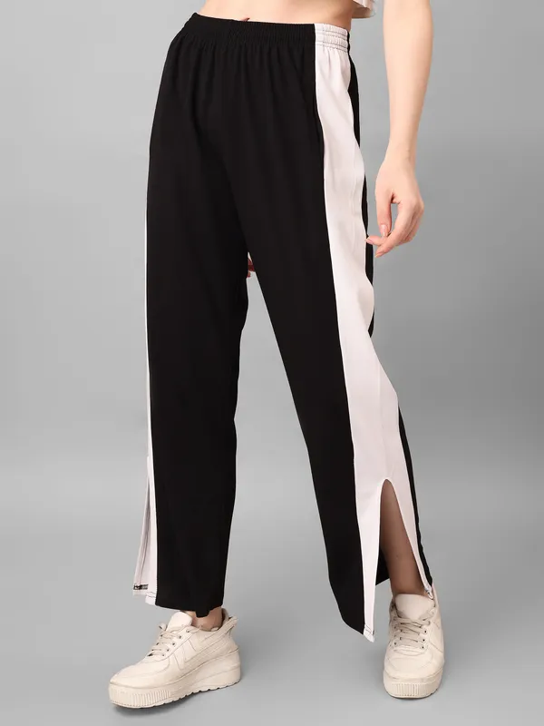 Black_Wide_Leg_Side_Stripe_Track_Pants_For_Women