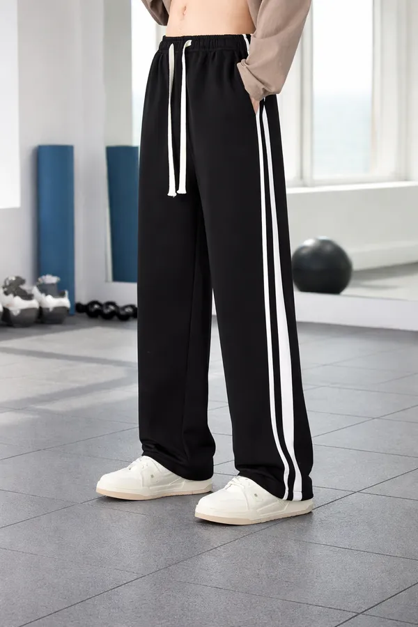 Black_Wide_Leg_Track_Pants_For_Women