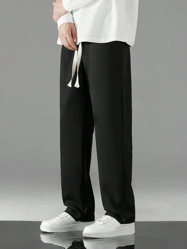 Black_Wide_Leg_Casual_Trousers_For_Men