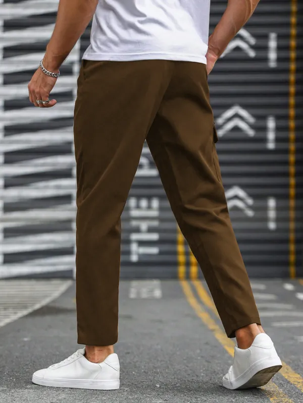 Brown_Casual_Fit_Cargo_Pants_For_Men