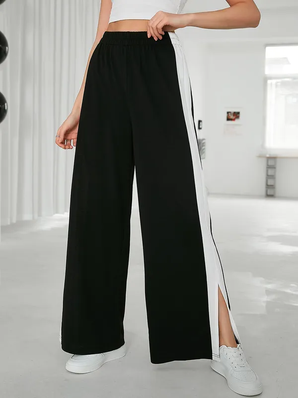 Black_Wide_Leg_Track_Pants_For_Women
