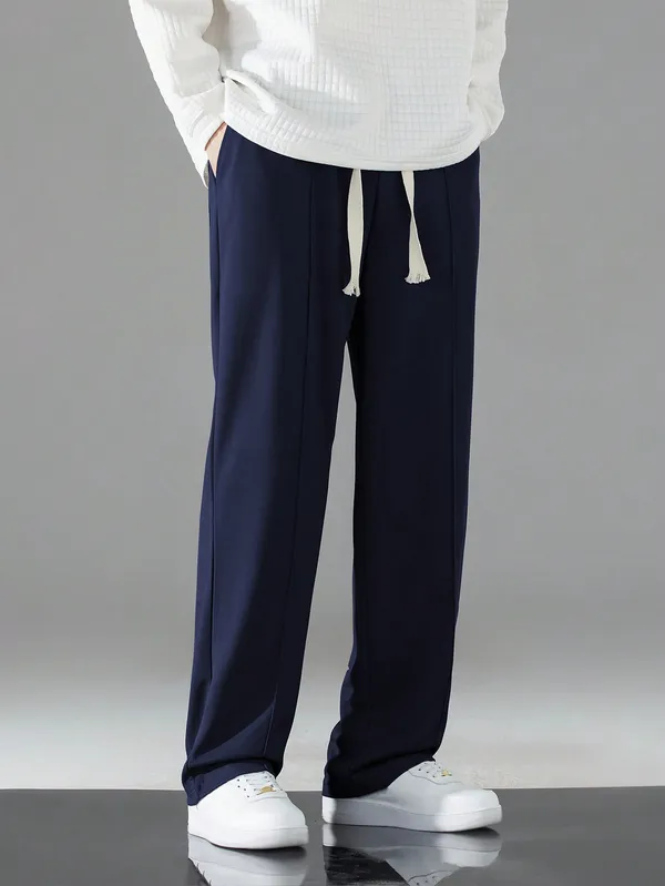 Navy_Relaxed_Fit_Drawstring_Pants_For_Men