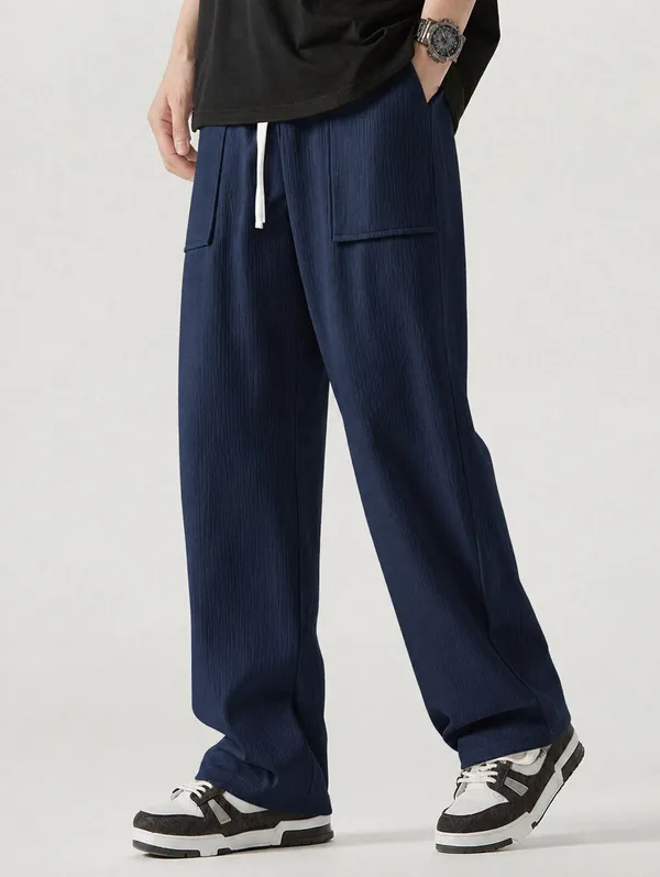 Navy_Textured_Relaxed_Fit_Cargo_Pants_For_Men