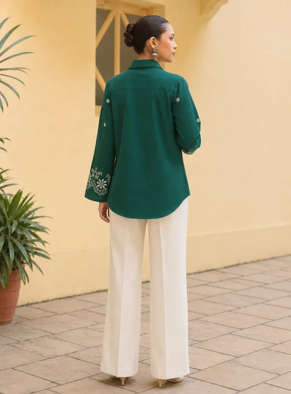 Green_Floral_Embellished_Shirt_for_Women