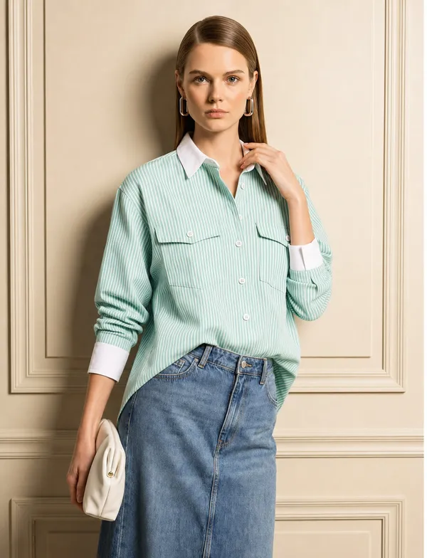 Mint_Green_Striped_Shirt_for_Women