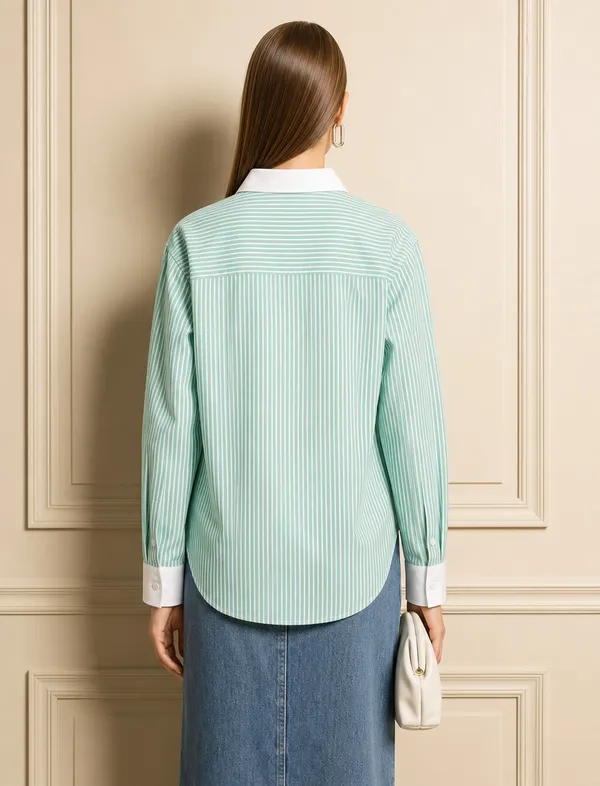 Mint_Green_Striped_Shirt_for_Women