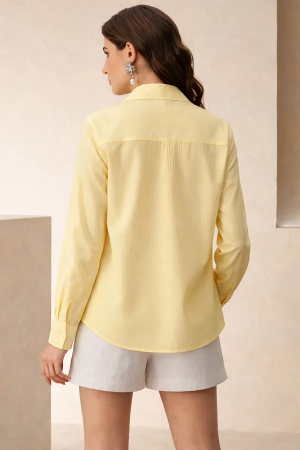 Yellow_Embroidered_Button_Down_Shirt_for_Women