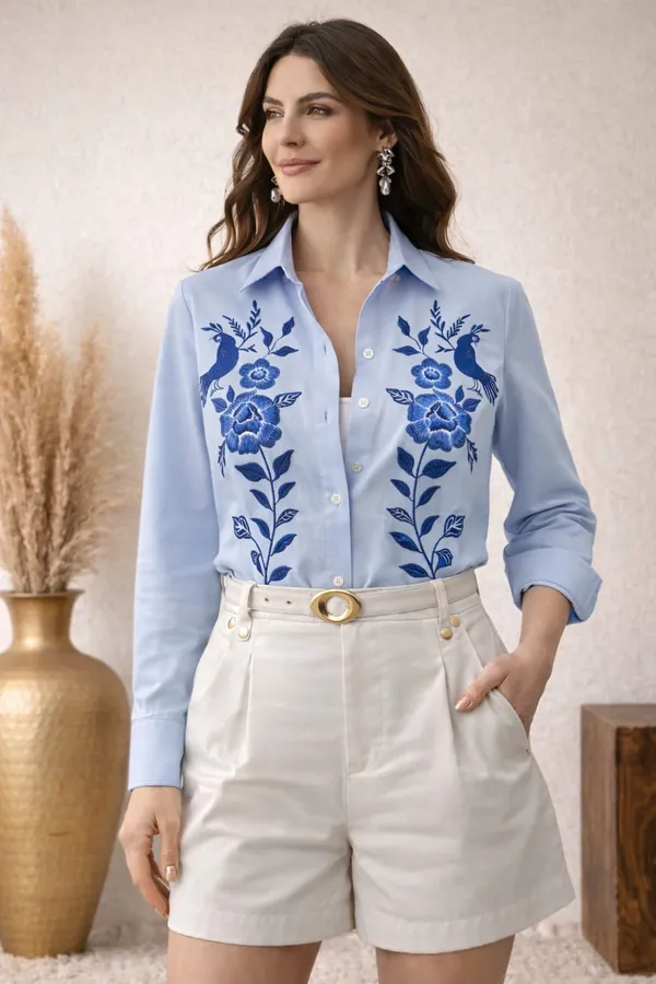 Blue_Floral_Print_Shirt_for_Women